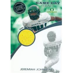 627191 Jeremiah Johnson Player Worn Jersey Patch Football Card - Oregon Ducks 2009 Press Pass SE Game Day Gear - No.GDGJJ