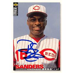637443 Reggie Sanders Autographed Baseball Card - Cincinnati Reds 1995 Upper Deck - No.431