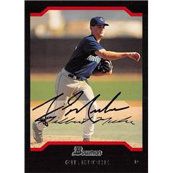 637465 Gil Meche Autographed Baseball Card - Seattle Mariners 2004 Bowman - No.97