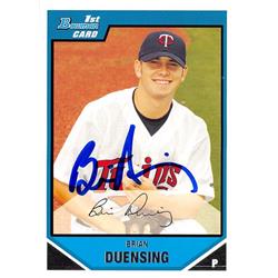 637637 Brian Duensing Autographed Baseball Card - Minnesota Twins 2007 Bowman 1st Rookie - No.BP95