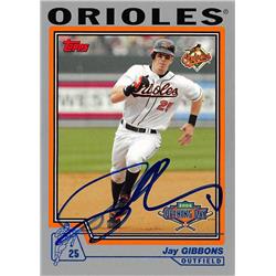 637660 Jay Gibbons Autographed Baseball Card - Baltimore Orioles 2004 Topps Opening Day - No.21
