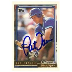 637921 Pat Tabler Autographed Baseball Card - Toronto Blue Jays 1992 Topps - No.333 Gold Winner