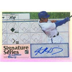 637951 Jonathan Davis Autographed Baseball Card - Toronto Blue Jays 2019 Donruss Signature Series Rookie Refractor - No.SSJD