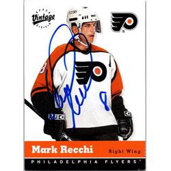 Mark Recchi Autographed Hockey Card - Philadelphia Flyers, FT 2000 Upper Deck Vintage - No.268