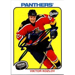 651966 Viktor Kozlov Autographed Hockey Card - Florida Panthers, FT 2001 Upper Deck Vintage - No.107