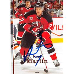 652072 Paul Martin Autographed Hockey Card - New Jersey Devils 2007 Upper Deck - No.104