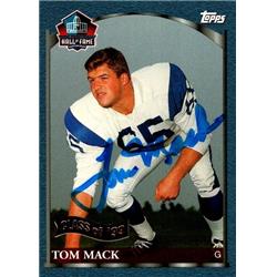 653006 Tom Mack Autographed Football Card - Los Angeles Rams, SC 1999 Topps Hall of Fame - No.HOF4