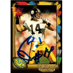 653097 Neil ODonnell Autographed Football Card - Pittsburgh Steelers, SC 1991 Wild Card - No.125 -  Autograph Warehouse