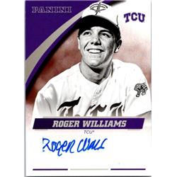 653367 Roger Williams Autographed Baseball Card - TCU Horned Frogs 2016 Panini Team Collection - No.RWTCU