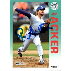 653509 Jim Acker Autographed Baseball Card - Toronto Blue Jays, SC 1992 Fleer - No.322