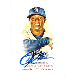 653514 Mike Cameron Autographed Baseball Card - San Diego Padres, SC 2007 Topps Allen & Ginter - No.214