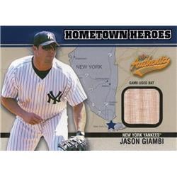 653579 Jason Giambi Player Used Bat Patch Baseball Card - New York Yankees 2003 Fleer Hometown Heroes - No.HHJG -  Autograph Warehouse