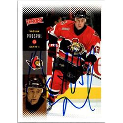 653858 Vaclav Prospal Autographed Hockey Card - Ottawa Senators, FT 2000 Upper Deck Victory - No.162
