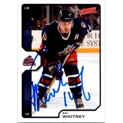653864 Ray Whitney Autographed Hockey Card - Columbus Blue Jackets, FT 2002 Upper Deck Victory - No.58