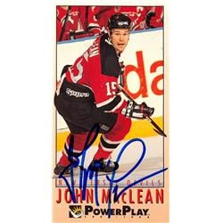 654320 John MacLean Autographed Hockey Card - New Jersey Devils, FT 1993 Fleer Power Play - No.138