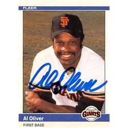117251 Al Oliver Autographed Baseball Card - San Francisco Giants 1984 Fleer - No.U-85