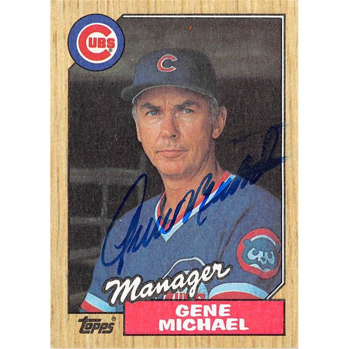 585438 Gene Michael Autographed Baseball Card - Chicago Cubs 1987 Topps - No.43