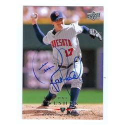 Pat Neshek Autographed Baseball Card - Minnesota Twins 2008 Upper Deck Baseball Card - No.563