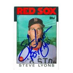 585919 Steve Lyons Autographed Baseball Card - Boston Red Sox 1986 Topps - No.233 Inscribed Psycho