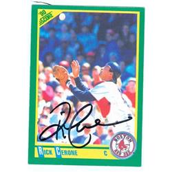 585995 Rick Cerone Autographed Baseball Card - Boston Red Sox 1990 Score - No.139