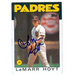 586003 Lamarr Hoyt Autographed Baseball Card - San Diego Padres 1986 Topps - No.380