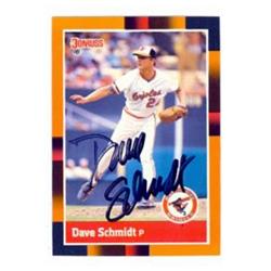 586123 Dave Schmidt Autographed Baseball Card - Baltimore Orioles 1988 Donruss Baseballs Best - No.333