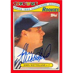 586405 John Wetteland Autographed Baseball Card - Los Angeles Dodgers 1990 Topps - No.31 Toys R Us Rookies