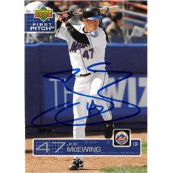 586836 Joe McEwing Autographed Baseball Card - New York Mets SC 2003 Upper Deck First Pitch - No.224