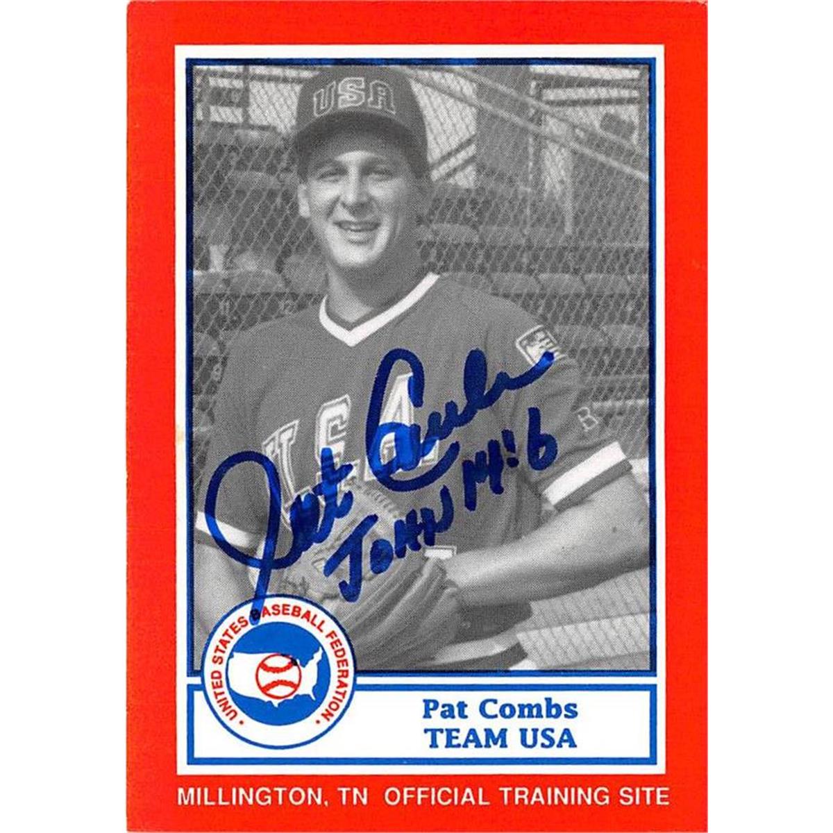 587042 Pat Combs Autographed Baseball Card - 1988 Team USA - No.5 67