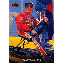 587249 Brett Bodine Autographed Trading Card - Auto Racing, NASCAR, SC 1996 Upper Deck - No.10