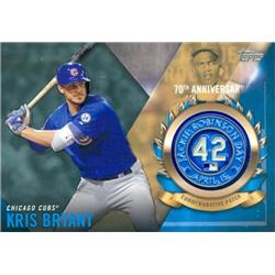 587617 Kris Bryant Baseball Card - Chicago Cubs, 67 2017 Topps Commemorative Jackie Robinson Patch - No.JRPCKB