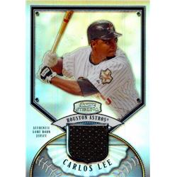 587664 Carlos Lee Player Worn Jersey Patch Baseball Card - Houston Astros 2007 Bowman Sterling Refractor - No.BSCL LE 96-199