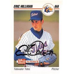 619473 Eric Hillman Autographed Baseball Card - 1991 Line Drive - No.252 Tidewater Tides Mets Minor League 67
