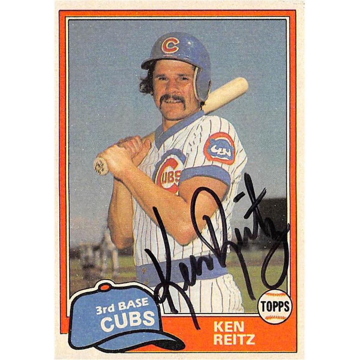Ken Reitz autographed baseball card (Chicago Cubs) 1981 Topps #820 - Baseball Slabbed Autographed Cards