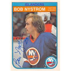 Bob Nystrom autographed Hockey Card (New York Islanders) 1982 O-Pee-Chee #208 - Autographed Hockey Cards
