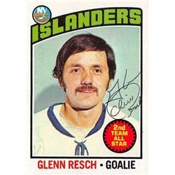 Glenn Chico Resch autographed Hockey Card (New York Islanders) 1976 Topps #250 ballpoint - Hockey Slabbed Autographed Cards