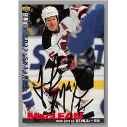 620039 John MacLean Autographed Hockey Card - New Jersey Devils 1995 Upper Deck Players Club - No.34