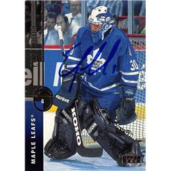 620219 Eric Fichaud Autographed Hockey Card - Toronto Maple Leafs, SC 1995 Upper Deck - No.338