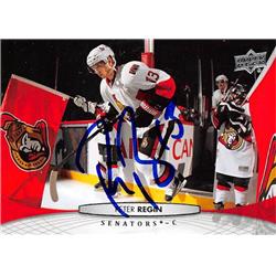 620326 Peter Regin Autographed Hockey Card - Ottawa Senators, SC 2011 Upper Deck - No.72