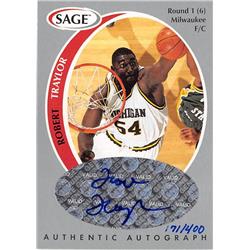620402 Robert Traylor Autographed Basketball Card - University Michigan Wolverines Tractor NCAA 1998 Sage - No.A44 Rookie Authenticated Limited 117