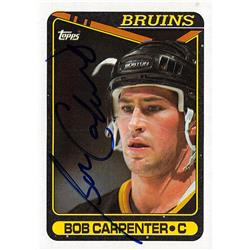 Bob Carpenter Autographed Hockey Card - Boston Bruins, 67 1990 Topps - No.139
