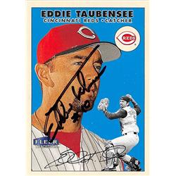 621246 Eddie Taubensee Autographed Baseball Card - Cincinnati Reds, 67 2000 Fleer Tradition - No.34