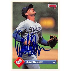 621707 Dave Hansen Autographed Baseball Card - Los Angeles Dodgers 1993 Donruss - No.244