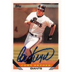 621772 Cory Snyder Autographed Baseball Card - San Francisco Giants 1993 Topps - No.254