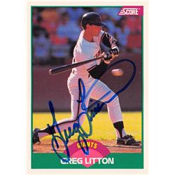 621782 Greg Litton Autographed Baseball Card - San Francisco Giants 1989 Score - No.86T
