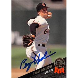 621795 Bryan Hickerson Autographed Baseball Card - San Francisco Giants 1993 Leaf - No.501