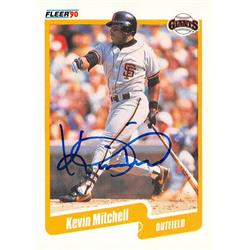 621800 Kevin Mitchell Autographed Baseball Card - San Francisco Giants 1990 Fleer - No.65