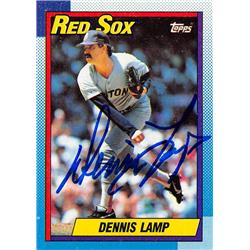 621880 Dennis Lamp Autographed Baseball Card - Boston Red Sox 1990 Topps - No.338