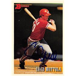 622090 Chad Mottola Autographed Baseball Card - Cincinnati Reds 1993 Bowman - No.90