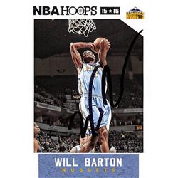 622374 Will Barton Autographed Basketball Card - Denver Nuggets 2015 Panini Hoops - No.214